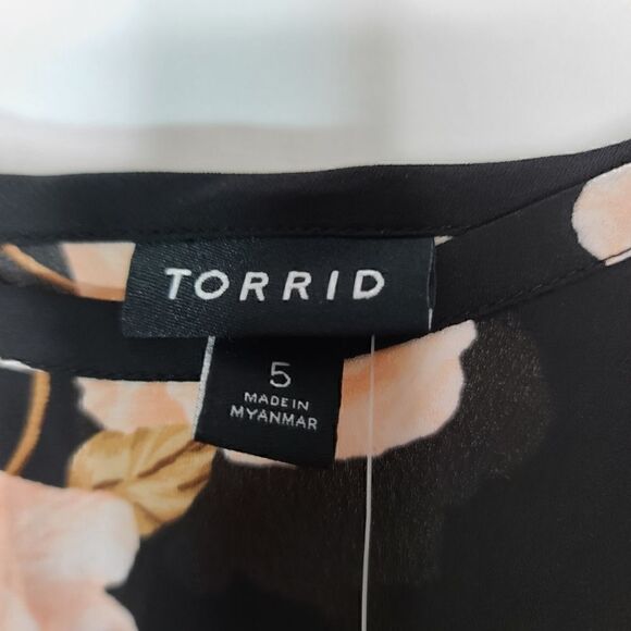 5X 28W Pink Rose Drop Waist Cami Hi-low Hem Flowy - Picture 4 of 8